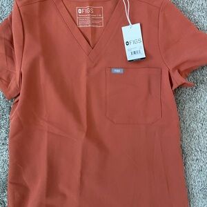 Figs terracotta new scrub top